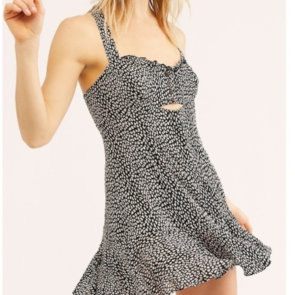 Free People Black and White Mini Dress